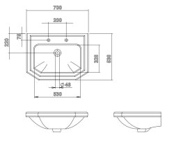 Silverdale Empire 700mm Vanity Unit and Basin - Dark Lead