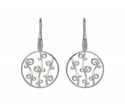 Silver 925 & C.Z Detail Drop Earrings