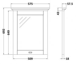 BC Designs Victrion 600mm Earl's Grey Mirror