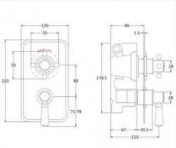 Bayswater Black & Chrome Twin Concealed Valve