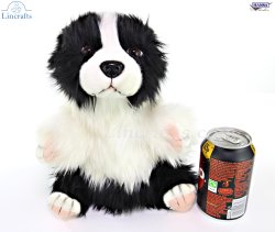 Soft Toy Border Collie Dog Puppet by Hansa (29cm) 8349