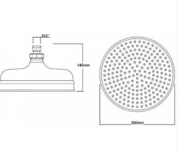 Bayswater Chrome 8 Inch Apron Fixed Head (195mm) - Stock Clearance