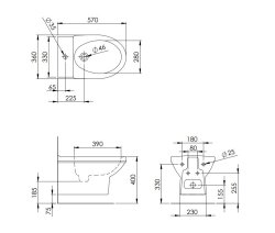 Silverdale Belgravia Wall Hung Bidet - White