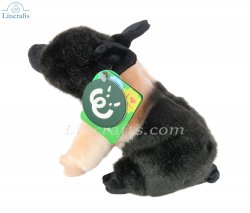 Soft Toy Black & Pink Pig by Living Nature (15cm) AN335bp