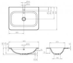 Britton Camberwell 600mm Wall Hung Frosted White Unit