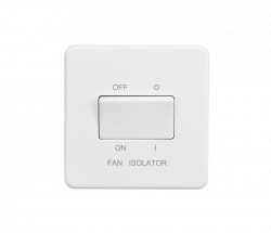 Knightsbridge Screwless 10AX 3 pole fan isolator switch - Matt white - (SF1100MW)