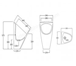 RAK Compact Venice Waterless Urinal Without Lid, Complete With Fixing Brackets