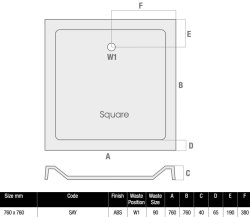 MX Elements 760mm Square Shower Tray