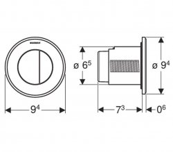 Geberit Type 10 Gold/White Dual Flush Button For 12 and 15cm Concealed Cistern