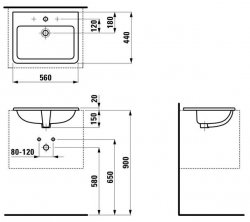 Laufen Pro S 560mm Drop-in Basin