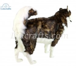 Soft Toy Brown & White Husky Dog by Hansa (94cm) 5048