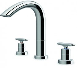 Laufen Curve Prime Chrome Three Hole Basin Mixer