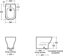 Ideal Standard Tesi Back to Wall Bidet