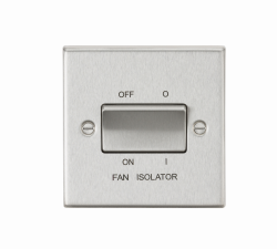 Knightsbridge 10AX 3 Pole Fan Isolator Switch - Square Edge Brushed Chrome - (CS11BC)