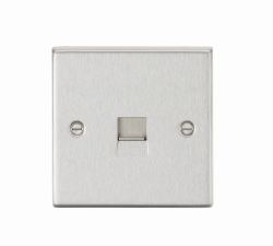 Knightsbridge Telephone Extension Outlet - Square Edge Brushed Chrome - (CS74BC)