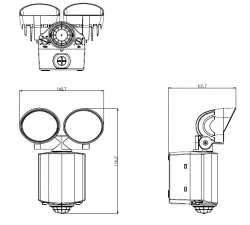 Knightsbridge 230V IP44 2x8W LED Twin Spot White Security Light with PIR (FL16AW )