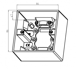 Knightsbridge Single 47mm  Pattress Box with Earth Terminal - (SN1610)