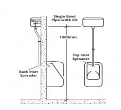 RAK Compact 4.5l Concealed Urinal Cistern Complete With Pipe Sets, Spreader And Waste For 1 Urinal