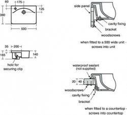Ideal Standard Concept Cube 50cm Left Hand Semi Countertop 1TH Basin
