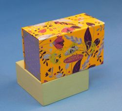 Powder UK Ladies Floral Mustard Sock Box - Set of 3 - Gift Set