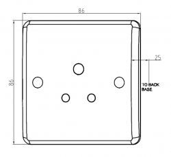 Knightsbridge Curved Edge 5A Unswitched Round Pin Socket - (CU5U)