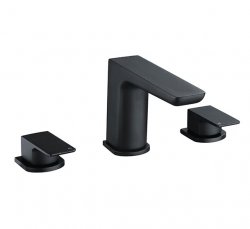 RAK Moon Black 3 Hole Deck Mounted Bath Filler