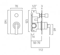 Vado Omika Manual Shower Valve with Diverter