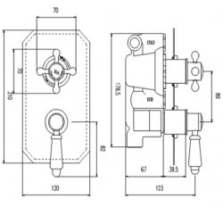 BC Designs Victrion Lever 1 Outlet Thermostatic Concealed Shower Valve