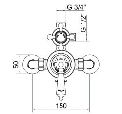 St James Classical Exposed Thermostatic Shower Valve with Diverter