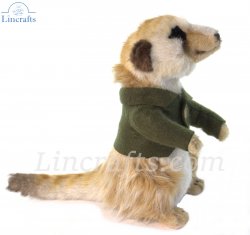 Soft Toy Meerkat Boy Green Shirt by Hansa (22cm) 7874