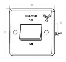 Knightsbridge Curved Edge 10AX 3-Pole Fan Isolator Switch - (CU1100)