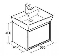 Ideal Standard Connect Air Cube Basin Unit for 600mm Basin (Light Grey Wood with Matt White Interior)