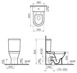 Vitra S50 Open Back Close Coupled Toilet