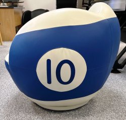 Pool Ball Chair - Blue and White 10 Ball