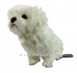 Soft Toy Dog, White Shih Tzu by Hansa (36cm.L) 7323