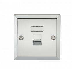 Knightsbridge RJ45 Network Outlet - Bevelled Edge Polished Chrome - (CV45PC)