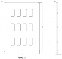 Knightsbridge Screwless 12G grid faceplate - polished chrome - (GDSF012PC)