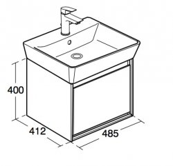 Ideal Standard Connect Air Cube Basin Unit for 550mm Basin (Gloss White with Matt White Interior)