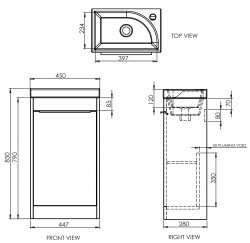 Tavistock Sequence Gloss Clay 450mm Freestanding Unit & Basin