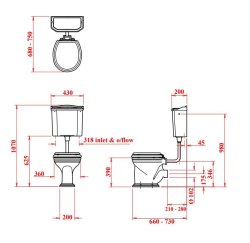 Silverdale Balasani Low Level Toilet - Old English White