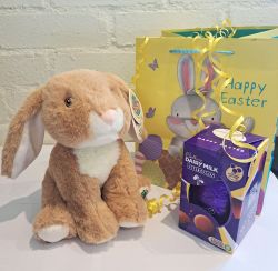 Easter Gift Set Cadbury's Button Easter Egg & Bunny Rabbit Plush Soft Toy Gift Bag