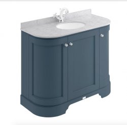 Bayswater Bathrooms Stiffkey Blue 1000mm 3-Door Curved Basin Cabinet