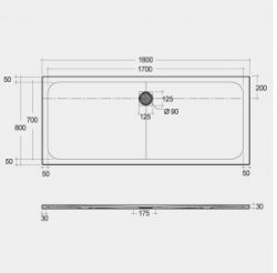 RAK Feeling Bathtub Replacement Trays 1800 x 800 Black Bathtub Replacement Tray