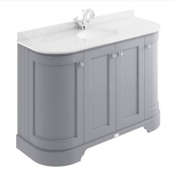 Bayswater Bathrooms 1200mm Plummett Grey 4-Door Curved Basin Cabinet