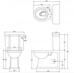 Arcade Close Coupled Back to Wall Toilet