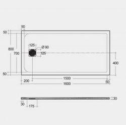 RAK Feeling Trays 1600 x 800 Cappuccino Rectangular Tray