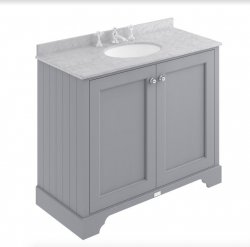 Bayswater Bathrooms Plummett Grey 1000mm 2-Door Basin Cabinet