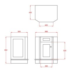 Silverdale Empire 700mm Vanity Unit and Basin - Dark Lead