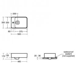 Ideal Standard Strada II 50cm Vessel Basin with Side Tap Deck