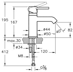 Vitra Minimax S Basin Mixer